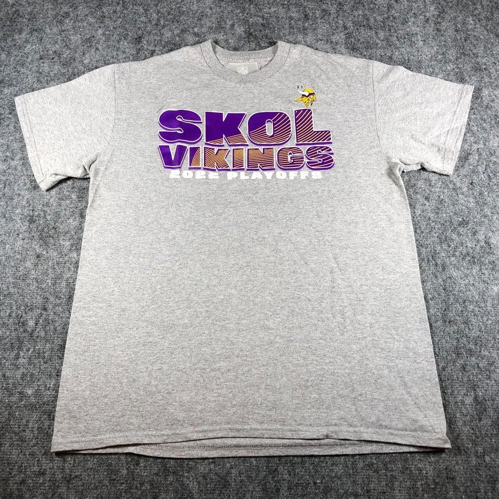 Minnesota Vikings‎ T-shirt Men's Size Medium Gray Skol 2022 Playoffs